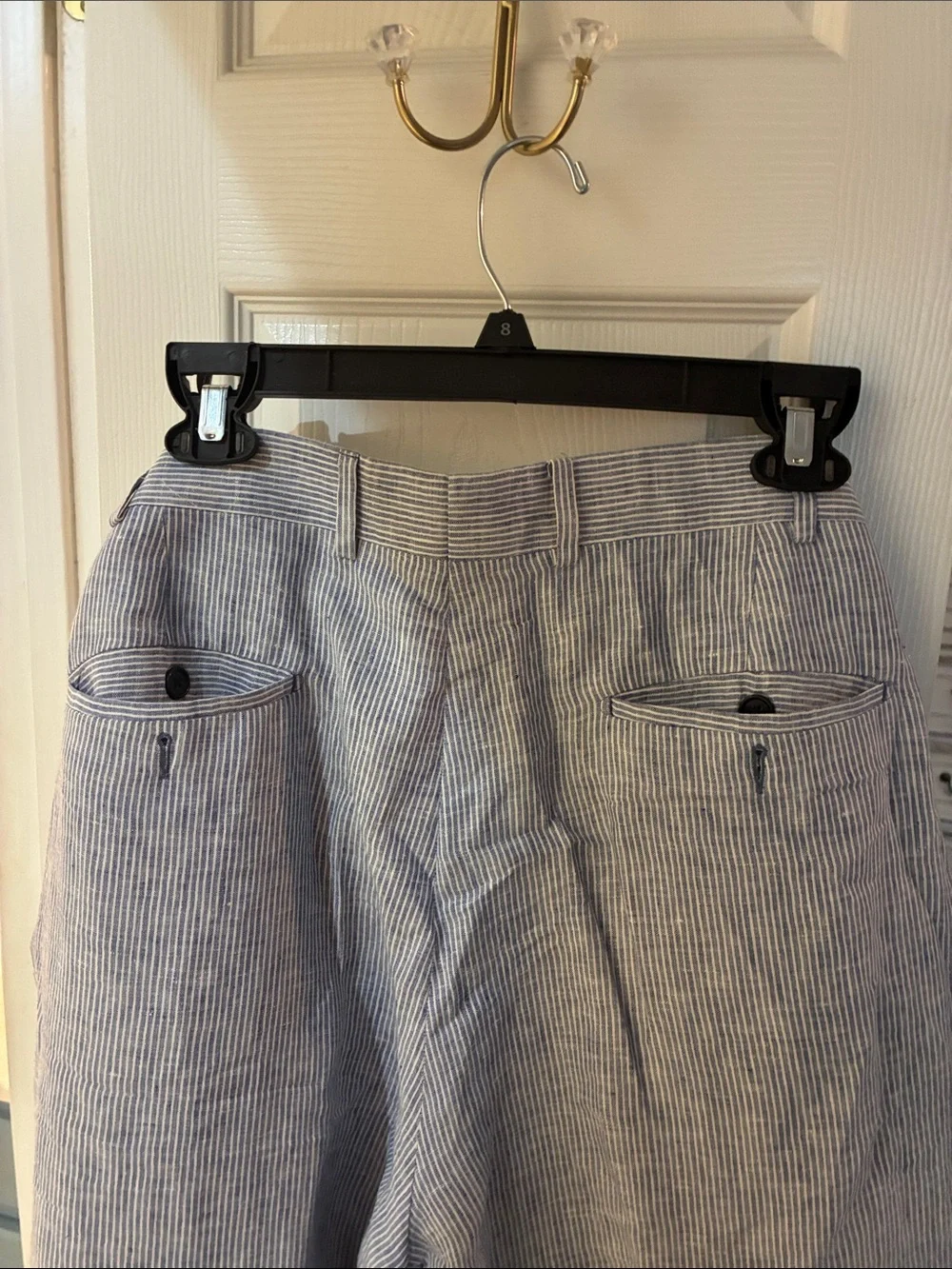 Chiari Made in Italy Men's Light Blue Pinstripe LinenDress Pants SZ 36/31